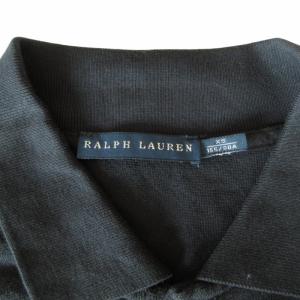 RALPH LAUREN ポロワンピース ロゴ 刺繍 ポニー ロング丈 半袖 ベルト付き 1274750PDRS 黒 ブラック XS 0907 IBO56