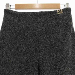 MIHARA YASUHIRO MMY3美品 フレアパンツ スラックス ラメ 38 M 黒 ブラック 銀色 シルバー色