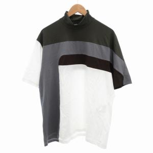 美品 24SS ライトポンチTEE Tシャツ カットソー ストレッチ有 ハイネック 半袖 3 L 白 ホワイト 緑 グリーン