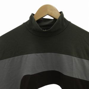 kolor 美品 24SS ライトポンチTEE Tシャツ カットソー ストレッチ有 ハイネック 半袖 3 L 白 ホワイト 緑 グリーン