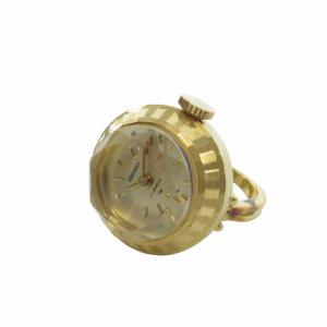 SEIKO リングウォッチ 指輪 アクセサリー 手巻き 2針 17石 カットガラス 6号 金色 ゴールドカラー