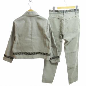 FENDI jeans ヴィンテージ セットアップ パンツスーツ ブルゾン ズッカ ライン ベージュ
