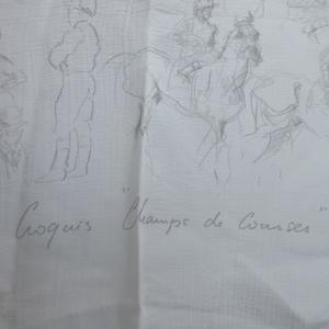 HERMES カレ90 Croquis Champs de Courses 競馬場のクロッキー 2007 スカーフ
