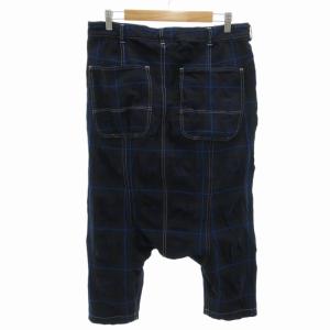 COMME des GARCONS COMME des GARCONS 07SS サルエルパンツ スラックス ペンギンパンツ チェック S 黒 ブラック 青 ブルー