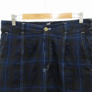 COMME des GARCONS COMME des GARCONS 07SS サルエルパンツ スラックス ペンギンパンツ チェック S 黒 ブラック 青 ブルー