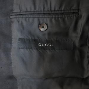 GUCCI トムフォード期 テーラードジャケット ブレザー シングル 3B 総裏 ウール 黒 チャコール 系 0928