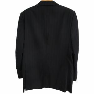 DOLCE&GABBANA イタリア製 テーラードジャケット ブレザー シングル 3B シャドーストライプ ノッチドラペル サイドベンツ 総裏 黒 ブラック