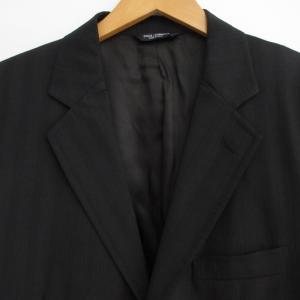 DOLCE&GABBANA イタリア製 テーラードジャケット ブレザー シングル 3B シャドーストライプ ノッチドラペル サイドベンツ 総裏 黒 ブラック