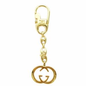 GUCCI 美品 イタリア製 キーホルダー GG インターロッキング 金色 ゴールド色