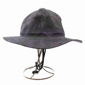 South2 West8 美品 CRUSHER HAT サファリハット バケットハット 帽子 ロゴプリント 裏地メッシュ カモフラ 迷彩柄 防水 総柄