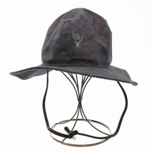 South2 West8 美品 CRUSHER HAT サファリハット バケットハット 帽子 ロゴプリント 裏地メッシュ カモフラ 迷彩柄 防水 総柄