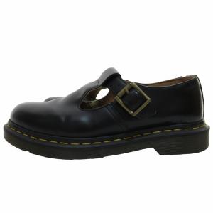 Dr.Martens POLLEY Tバーシューズ ローファー サンダル レザー AW006 CK03Q 黒 ブラック UK5 24cm 1003