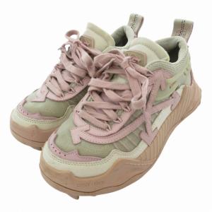 Off-White ODSY-1000 オデッセイ 厚底スニーカー ダッドシューズ スパイク プラットフォーム ローカット ロゴ ピンク×ベージュ