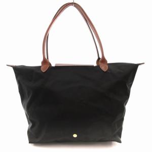 Longchamp ル プリアージュ トートバッグ ハンドバッグ ナイロン レザー 黒 ブラック 茶 ブラウン