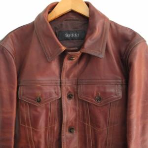 GUCCI 革ジャン ライダース 3rdタイプ Gジャンタイプ シボ革  フラップポケット