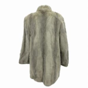 SAGA MINK フォックスファーコート ジャケット 銀サガ ビジュー 11 L グレージュ