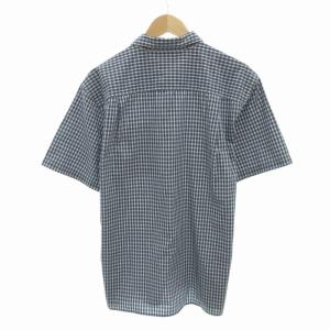 Patagonia シアサッカーシャツ チェック柄 カジュアル 半袖 L 青 ブルー 白 ホワイト 53003SP14