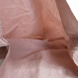 R＆D.M.Co- garment dye one shoulder bag ショルダーバッグ トートバッグ ロゴ プリント リネン ピンク 1028