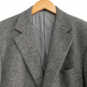 Aquascutum カシミヤ テーラードジャケット ブレザー 2B サイドベンツ グレー 約Lサイズ GY09 1127