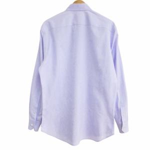 ETRO 美品 シャドーペイズリー柄 ワイドカラー ドレスシャツ 41 長袖 イタリア製 紫 パープル ラベンダーカラー 1105