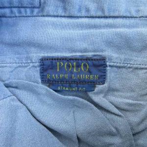 POLO RALPH LAUREN ショートパンツ ハーフパンツ USED加工 ジップフライ 青 ブルー 32 約M 1107 GY09