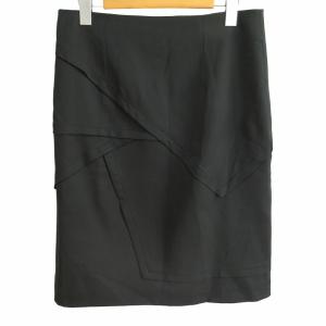 CIVIDINI 美品 スカート ストレッチ ウール ひざ丈 黒 ブラック 42 約M 1108 GY09