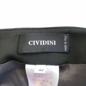 CIVIDINI 美品 スカート ストレッチ ウール ひざ丈 黒 ブラック 42 約M 1108 GY09