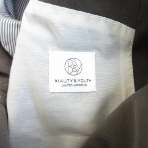 BEAUTY&YOUTH UNITED ARROWS シングルスーツ セットアップ ジャケット スラックス 背抜き センタープレス カーキ 52 約XL 1107 GY09