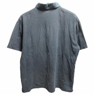 BURBERRY BLACK LABEL 鹿の子ポロシャツ カットソー 半袖 襟裏チェック ワンポイントロゴ刺繍 黒 ブラック 4 約L-XLサイズ GY09 1110