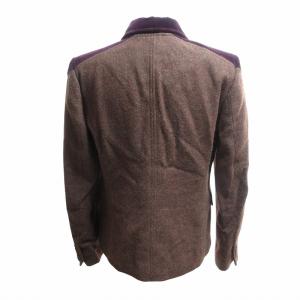 ETRO ジャケット カバーオール アルパカ 切替 ベロア イタリア製 赤 レッド オレンジ 42 約M 1125