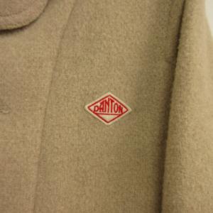 DANTON WOOL MOSSER JACKET ウールモッサシングルジャケット デザインボタン チンストラップ ベージュ系 34 約Sサイズ
