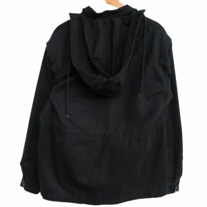 BERNHARD WILLHELM カバーオール ジャケット ブルゾン フーディ 比翼 フラップポケット 裏地総柄 黒 ブラック 約Lサイズ 1115