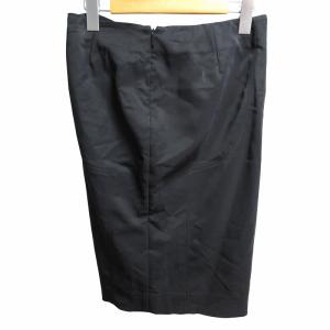 GUCCI レーヨンスカート サイドベルト ひざ丈 イタリア製 黒 ブラック 38 約M 1125