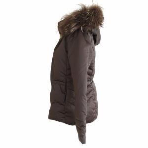 MONCLER 茶タグ ダウンジャケット ダウンコート ブルゾン ラクーンファー ブルガリア製 ブラウン 0 約Sサイズ 220-093-46374-90