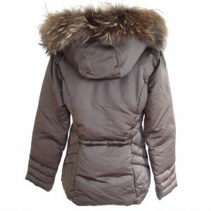 MONCLER 茶タグ ダウンジャケット ダウンコート ブルゾン ラクーンファー ブルガリア製 ブラウン 0 約Sサイズ 220-093-46374-90