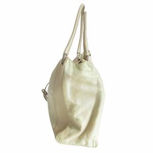 PRADA トートバッグ ハンドバッグ レザー ナイロン ベルト イタリア製 ベージュ 1127 AA