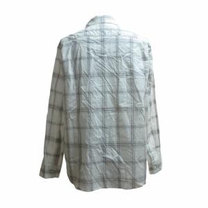 MARGARET HOWELL 美品 23SS シャツ ブラウス チェック 長袖 白 灰 ホワイト グレー 2 約M 1130 GY09