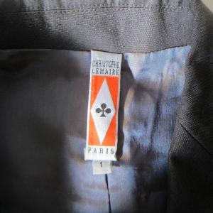 Christophe Lemaire 美品 90s 初期 テーラードジャケット ブレザー クローバー 旧タグ 総裏 3B 比翼ボタン 紺 ネイビー 1 約S 1129