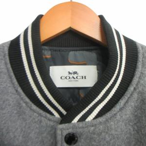 COACH ICON COACH LEATHER AND WOOL VARSITY JACKET