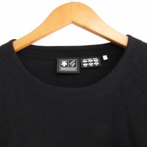 DESCENTE ゴルフ GOLF 17AW サンプル品 ニットセーター ロゴ装飾 黒 ブラック Lサイズ 1205
