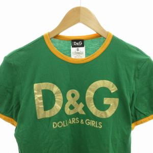 DOLCE&GABBANA 90s-00s ヴィンテージ リンガーTシャツ カットソー 半袖 44 XS 緑 グリーン