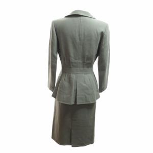 Chloe 90s ヴィンテージ スカートスーツ セットアップ ブレザー 総裏 ウール カーキ 38 約M GY09