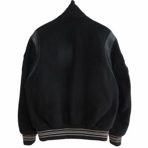 McGREGOR ヴィンテージ 90s ウール レザー 中綿スタジャン ブルゾン ジャケット ワッペン 切替 黒 ブラック Lサイズ MM13-8672