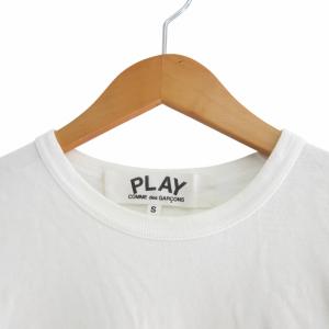PLAY Comme des Garçons HEART TEE WHITE RED Tシャツ カットソー ハートロゴ ワッペン プリント 半袖 白 ホワイト Sサイズ