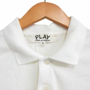 PLAY Comme des Garçons ポロシャツ ハート アップリケ 鹿の子 半袖 白 ホワイト Sサイズ AZ-T005 IBO62 1210