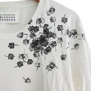 Martin Margiela 10 Tシャツ カットソー バラプリント 四つタグ カレンダータグ ここのえ期 半袖 白 ホワイト 46 約Sサイズ IBO62