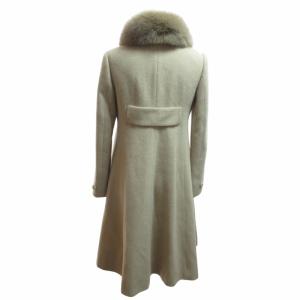 Harrods フォックスファー ロングコート アンゴラ混 毛皮 ベージュ サイズ1 約S IBO62