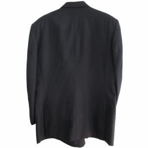 YVES SAINT LAURENT ヴィンテージ テーラードジャケット ブレザー ダブル ピンストライプ 黒 ブラック 48 Lサイズ IBO62 1209
