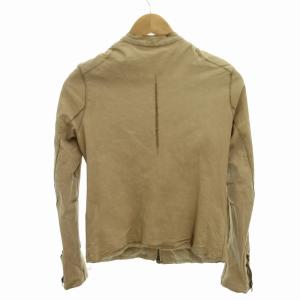 sisii シングル ライダースジャケット ブルゾン レザー 牛革 ダブルジップ ノーカラー XS 茶 ブラウン