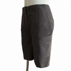 PRADA 美品 シルクブレンド バミューダパンツ ショートパンツ ハーフパンツ ショーツ センタークリース 黒 ブラック 36 XS相当